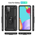 Panser Anti-fald Metal Ring Kickstand Design Hybrid PC TPU Skal til Samsung Galaxy A52 4G/5G / A52s 5G