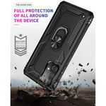 Panser Anti-fald Metal Ring Kickstand Design Hybrid PC TPU Skal til Samsung Galaxy A52 4G/5G / A52s 5G