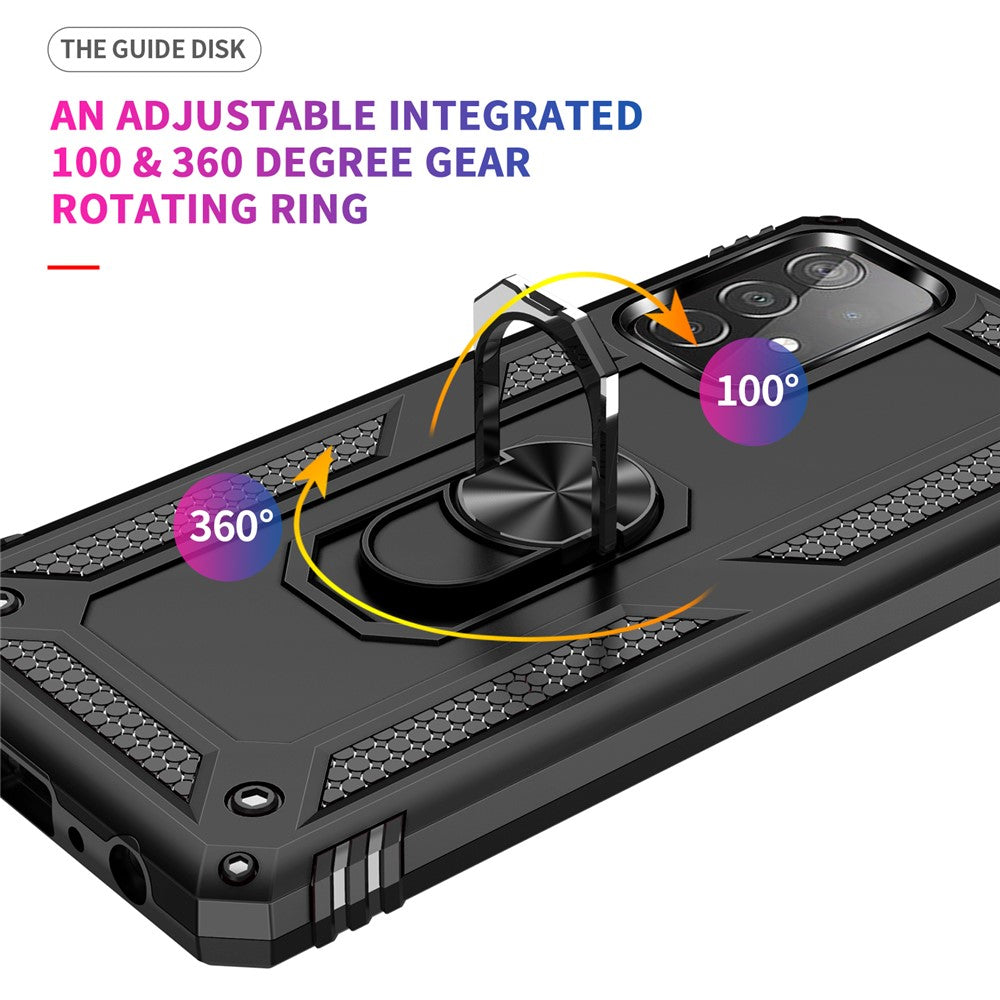 Panser Anti-fald Metal Ring Kickstand Design Hybrid PC TPU Skal til Samsung Galaxy A52 4G/5G / A52s 5G