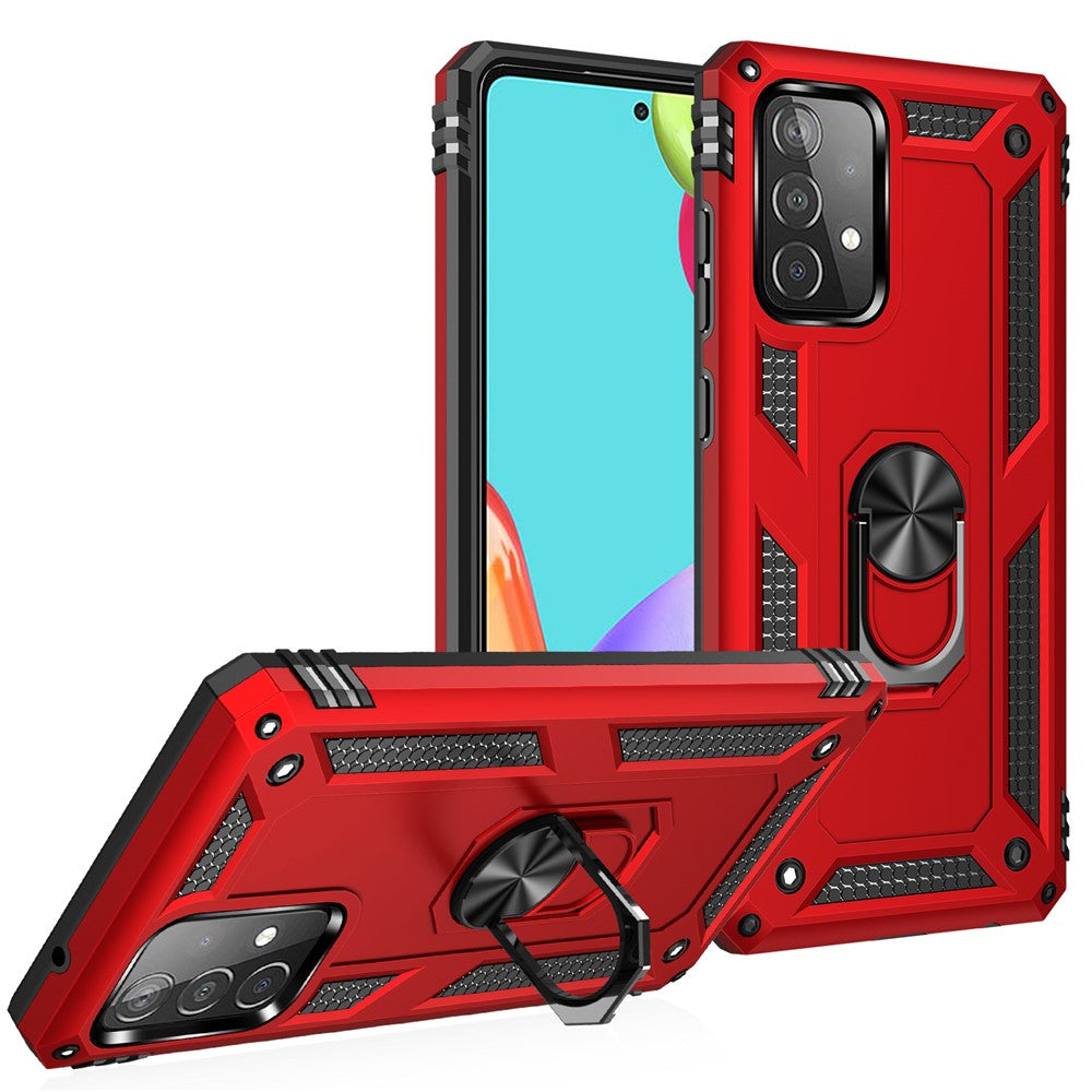 Panser Anti-fald Metal Ring Kickstand Design Hybrid PC TPU Skal til Samsung Galaxy A52 4G/5G / A52s 5G