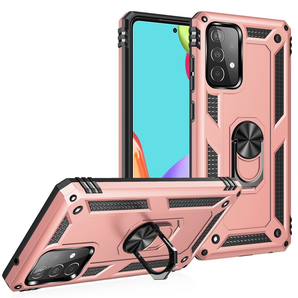 Panser Anti-fald Metal Ring Kickstand Design Hybrid PC TPU Skal til Samsung Galaxy A52 4G/5G / A52s 5G