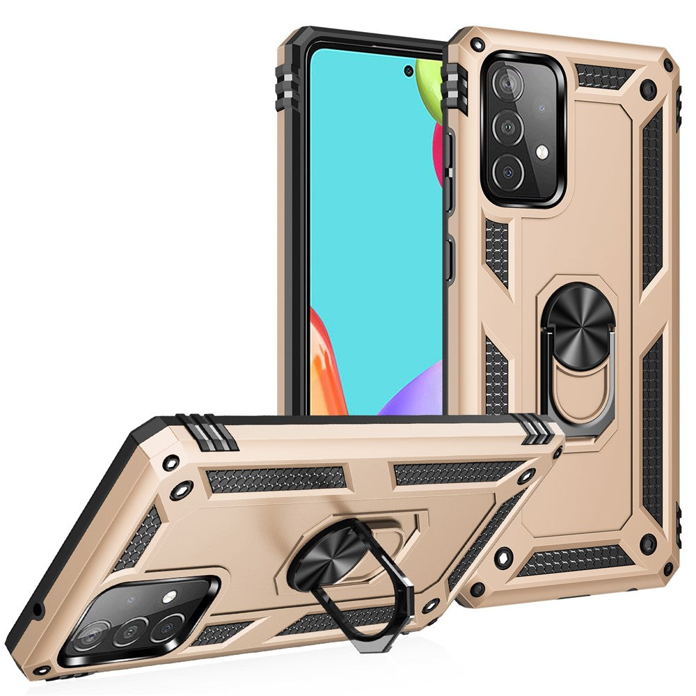 Panser Anti-fald Metal Ring Kickstand Design Hybrid PC TPU Skal til Samsung Galaxy A52 4G/5G / A52s 5G
