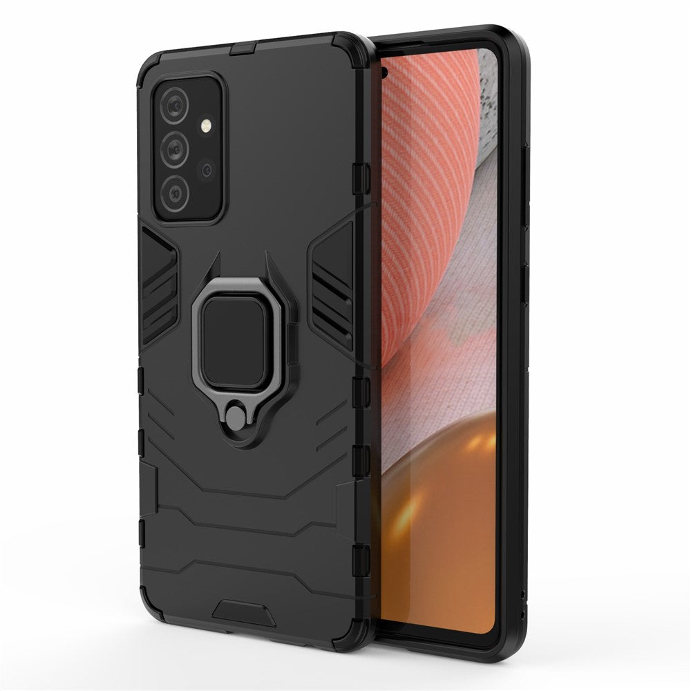 PC + TPU Combo Hybrid Cell Phone Case with Ring Holder Kickstand for Samsung Galaxy A72 5G