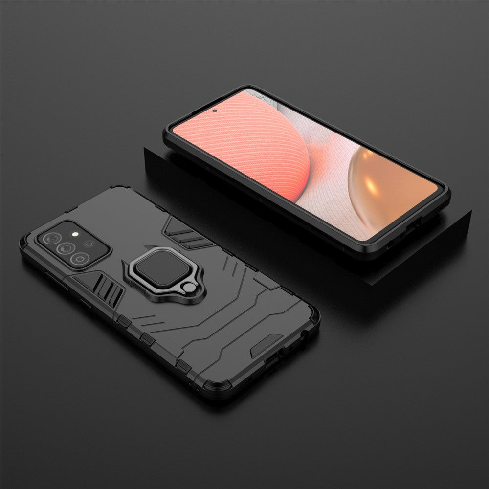 PC + TPU Combo Hybrid Cell Phone Case with Ring Holder Kickstand for Samsung Galaxy A72 5G