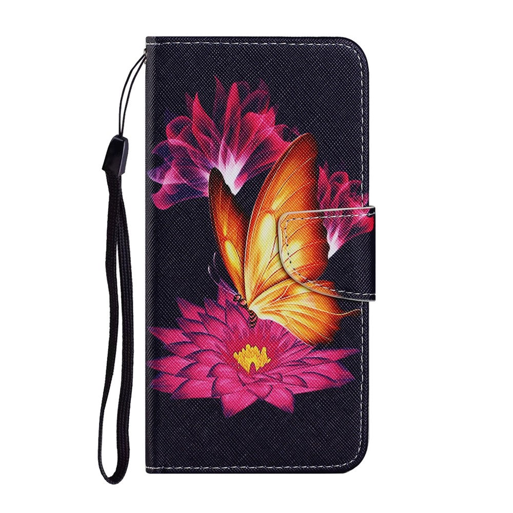 Pattern Printing TPU + PU Leather Wallet Stand Phone Case with Lanyard for Samsung Galaxy S21 4G/5G