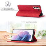 LC.IMEEKE Strong Auto-absorbed Magnetic Edge Business Style Leather Phone Cover for Samsung Galaxy S21 4G/5G