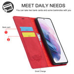 LC.IMEEKE Strong Auto-absorbed Magnetic Edge Business Style Leather Phone Cover for Samsung Galaxy S21 4G/5G