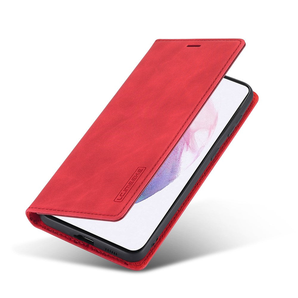 LC.IMEEKE Strong Auto-absorbed Magnetic Edge Business Style Leather Phone Cover for Samsung Galaxy S21 4G/5G