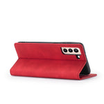 LC.IMEEKE Strong Auto-absorbed Magnetic Edge Business Style Leather Phone Cover for Samsung Galaxy S21 4G/5G