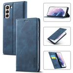 LC.IMEEKE Strong Auto-absorbed Magnetic Edge Business Style Leather Phone Cover for Samsung Galaxy S21 4G/5G