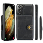 JEEHOOD Magnetisk Pung Design Aftageligt 2-i-1 Læderbelagt TPU Cover til Samsung Galaxy S21 4G/5G