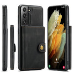 JEEHOOD Magnetisk Pung Design Aftageligt 2-i-1 Læderbelagt TPU Cover til Samsung Galaxy S21 4G/5G