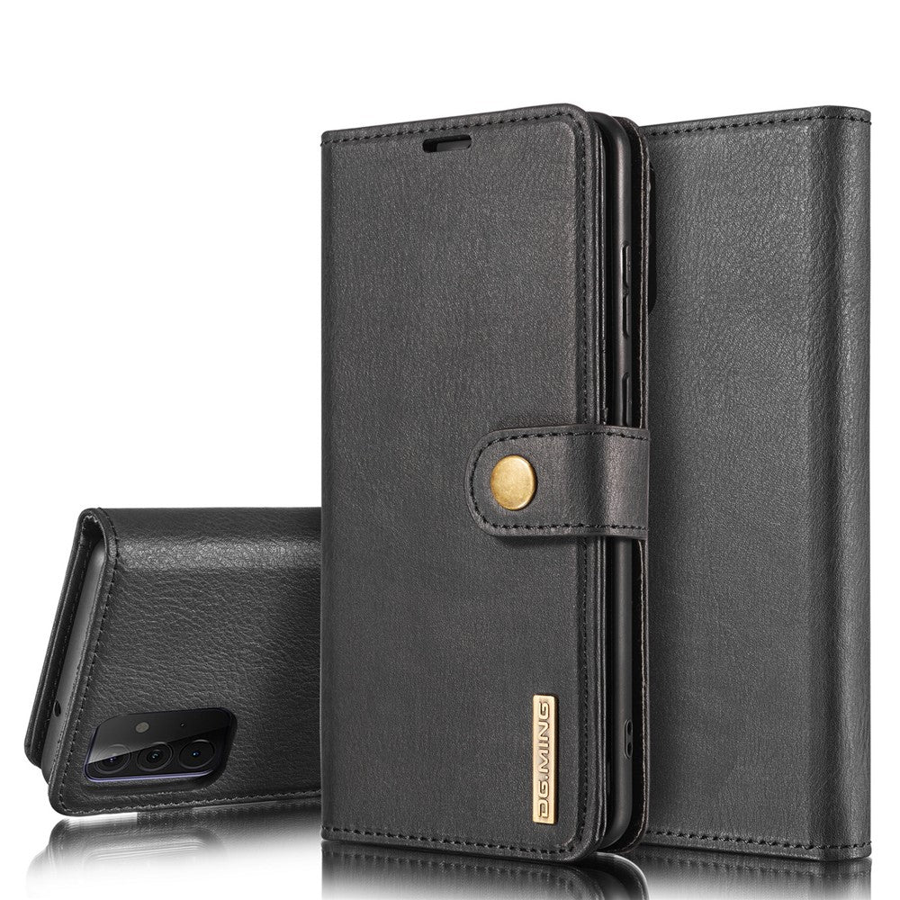 DG.MING Cover for Samsung Galaxy A72 5G / A72 4G Detachable 2-in-1 Anti-scratch Split Leather Wallet Shell + PC Back Case