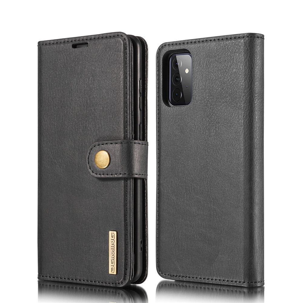 DG.MING Cover for Samsung Galaxy A72 5G / A72 4G Detachable 2-in-1 Anti-scratch Split Leather Wallet Shell + PC Back Case