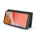 DG.MING Cover for Samsung Galaxy A72 5G / A72 4G Detachable 2-in-1 Anti-scratch Split Leather Wallet Shell + PC Back Case