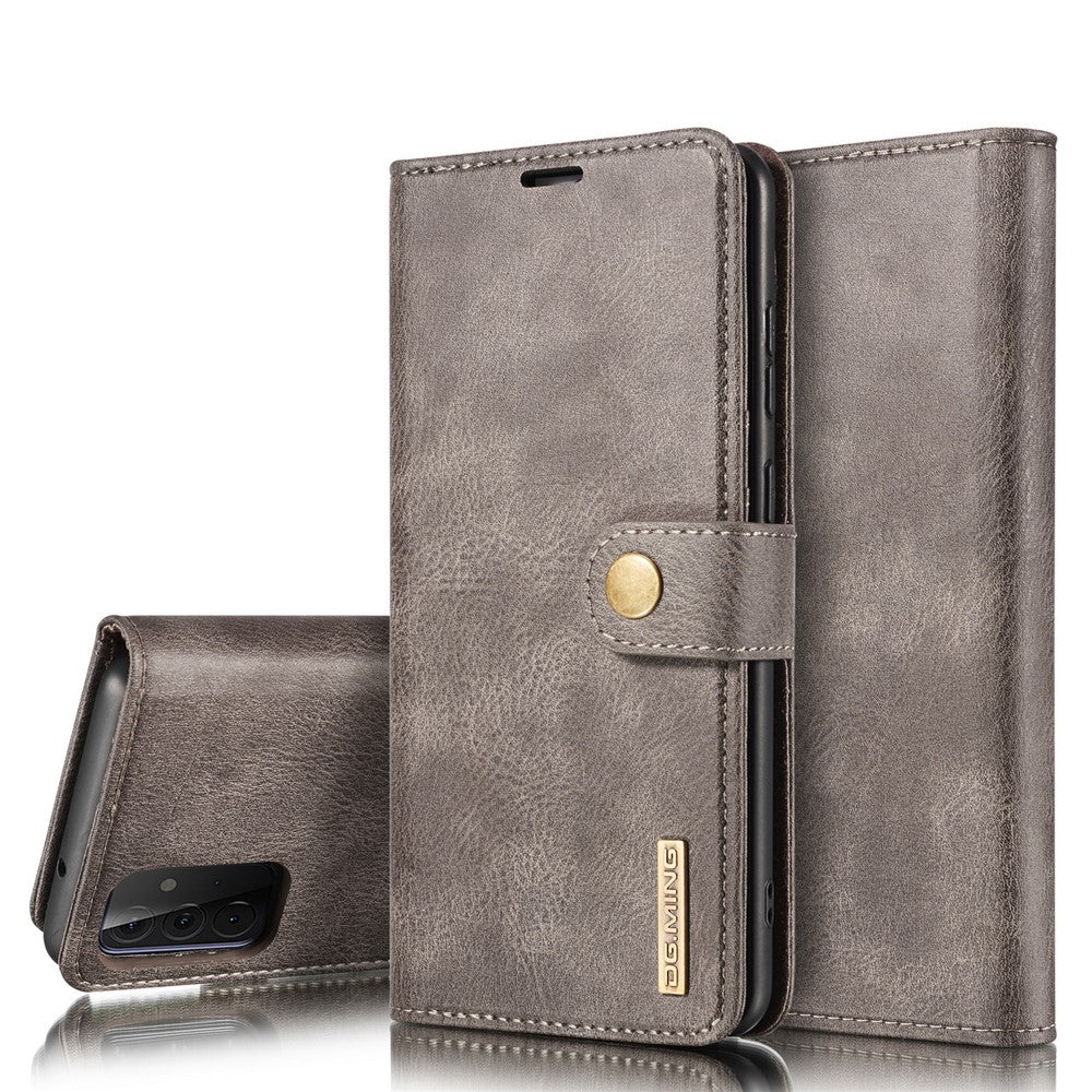 DG.MING Cover for Samsung Galaxy A72 5G / A72 4G Detachable 2-in-1 Anti-scratch Split Leather Wallet Shell + PC Back Case