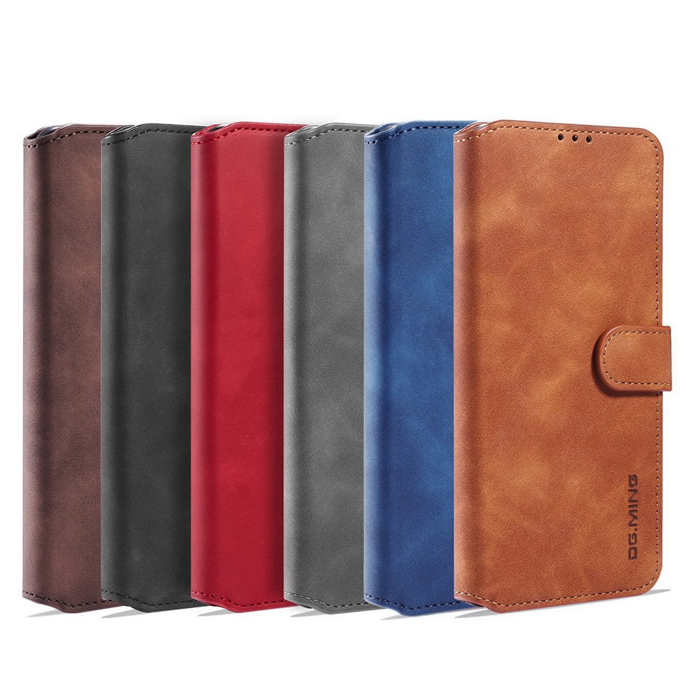 DG.MING För Samsung Galaxy A72 5G / A72 4G Stötsäkert mobilskal Retro Läder Plånboksfodral Flipfodral