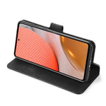 DG.MING För Samsung Galaxy A72 5G / A72 4G Stötsäkert mobilskal Retro Läder Plånboksfodral Flipfodral