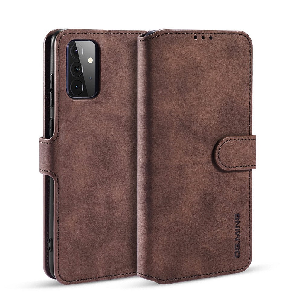 DG.MING För Samsung Galaxy A72 5G / A72 4G Stötsäkert mobilskal Retro Läder Plånboksfodral Flipfodral