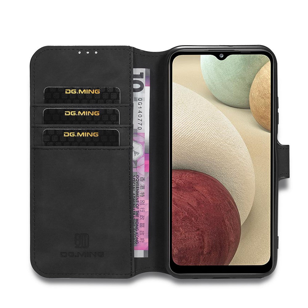 DG.MING Retro Style för Samsung Galaxy A12 Läderfodral Plånboksfodral