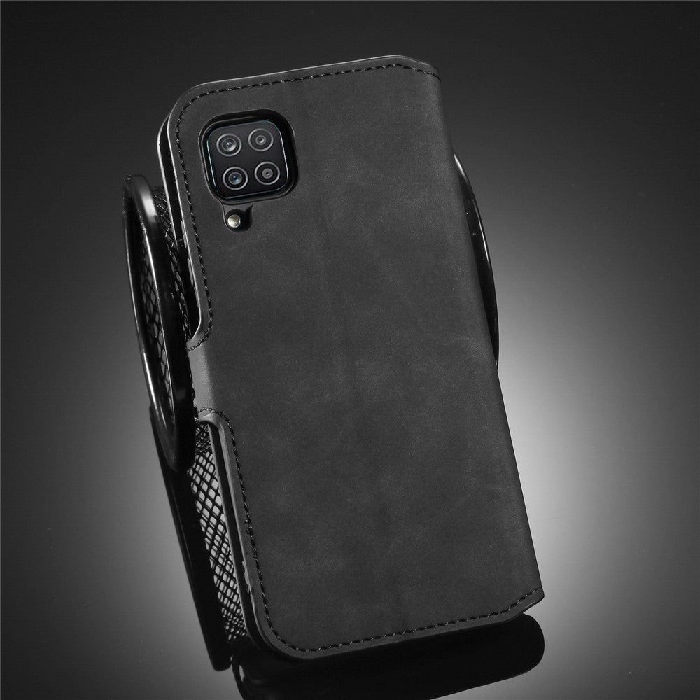DG.MING Retro Style för Samsung Galaxy A12 Läderfodral Plånboksfodral