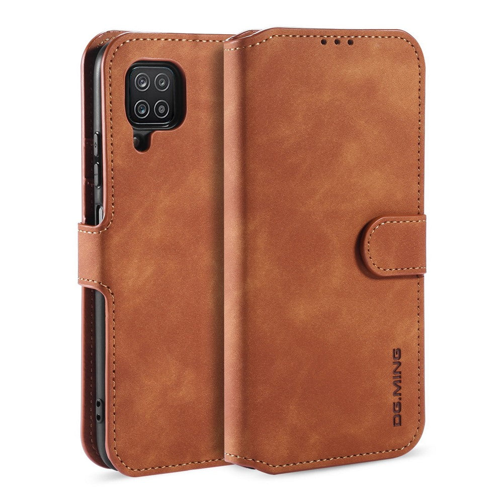 DG.MING Retro Style för Samsung Galaxy A12 Läderfodral Plånboksfodral