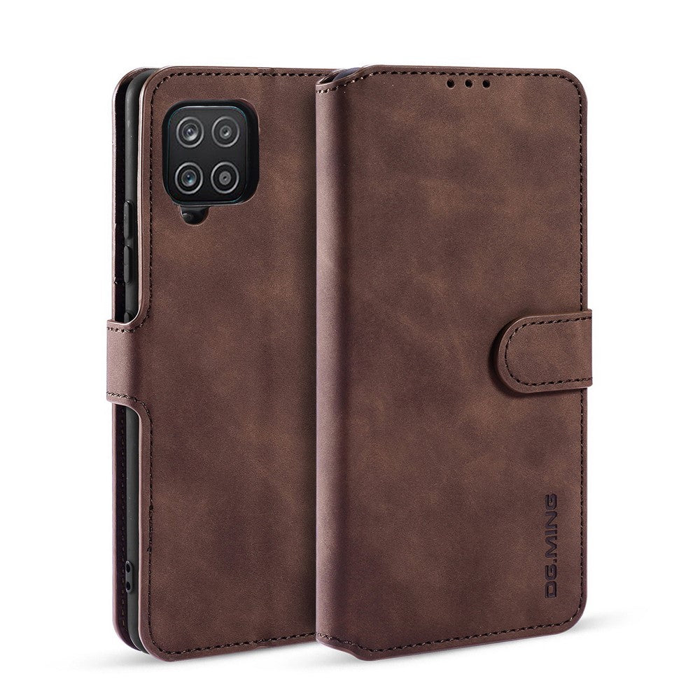 DG.MING Retro Style för Samsung Galaxy A12 Läderfodral Plånboksfodral