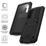 R-JUST Stødsikkert Støvtæt Kickstand TPU+Metal Beskyttelsescover Kickstand Shell til Samsung Galaxy S21+ 5G