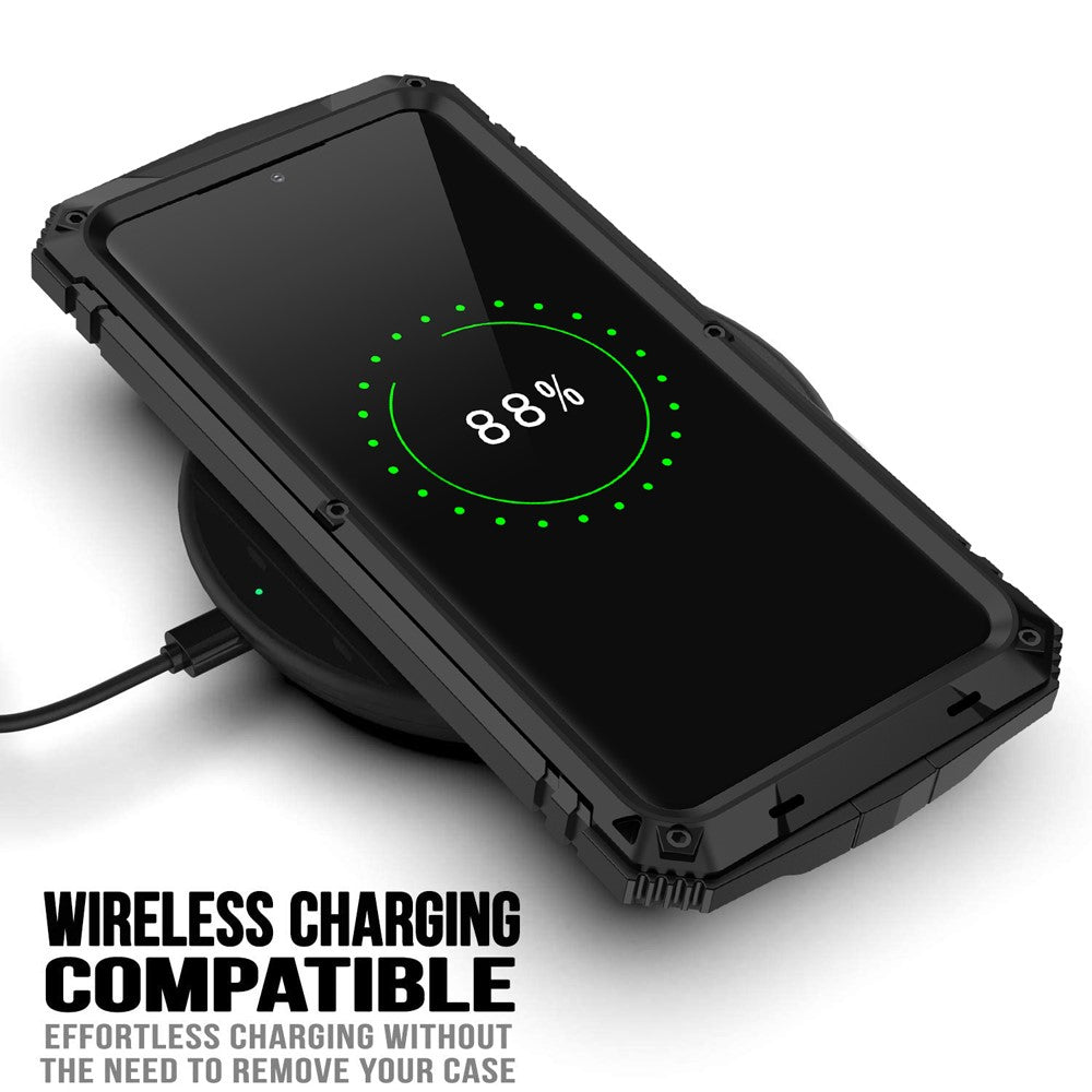 R-JUST Stødsikkert Støvtæt Kickstand TPU+Metal Beskyttelsescover Kickstand Shell til Samsung Galaxy S21+ 5G