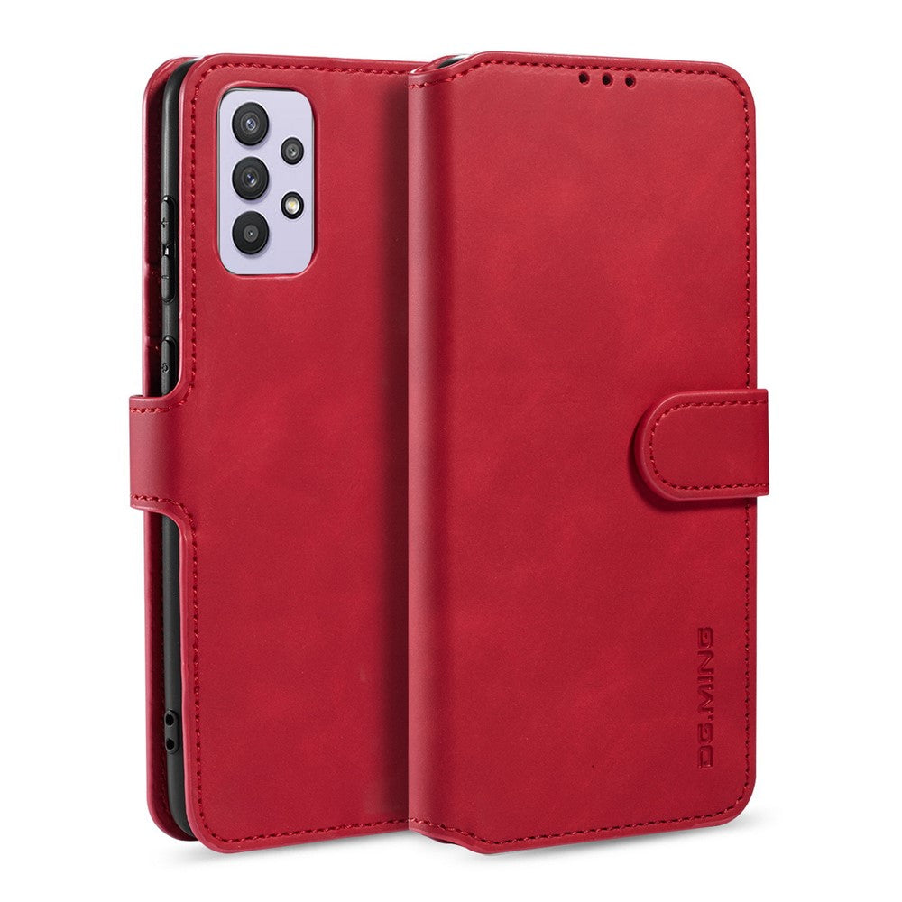 DG.MING Retro Style Leather Wallet Stand Cover for Samsung Galaxy A32 5G/M32 5G Case