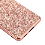 Glittering Sequins Design Plated TPU Frame + PC Hybrid Shell Case for Samsung Galaxy S21 Ultra 5G