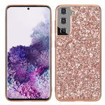 Glittering Sequins Design Plated TPU Frame + PC Hybrid Shell Case for Samsung Galaxy S21+ 5G
