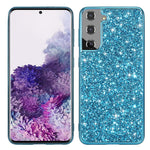 Glittering Sequins Design Plated TPU Frame + PC Hybrid Shell Case for Samsung Galaxy S21 4G/5G