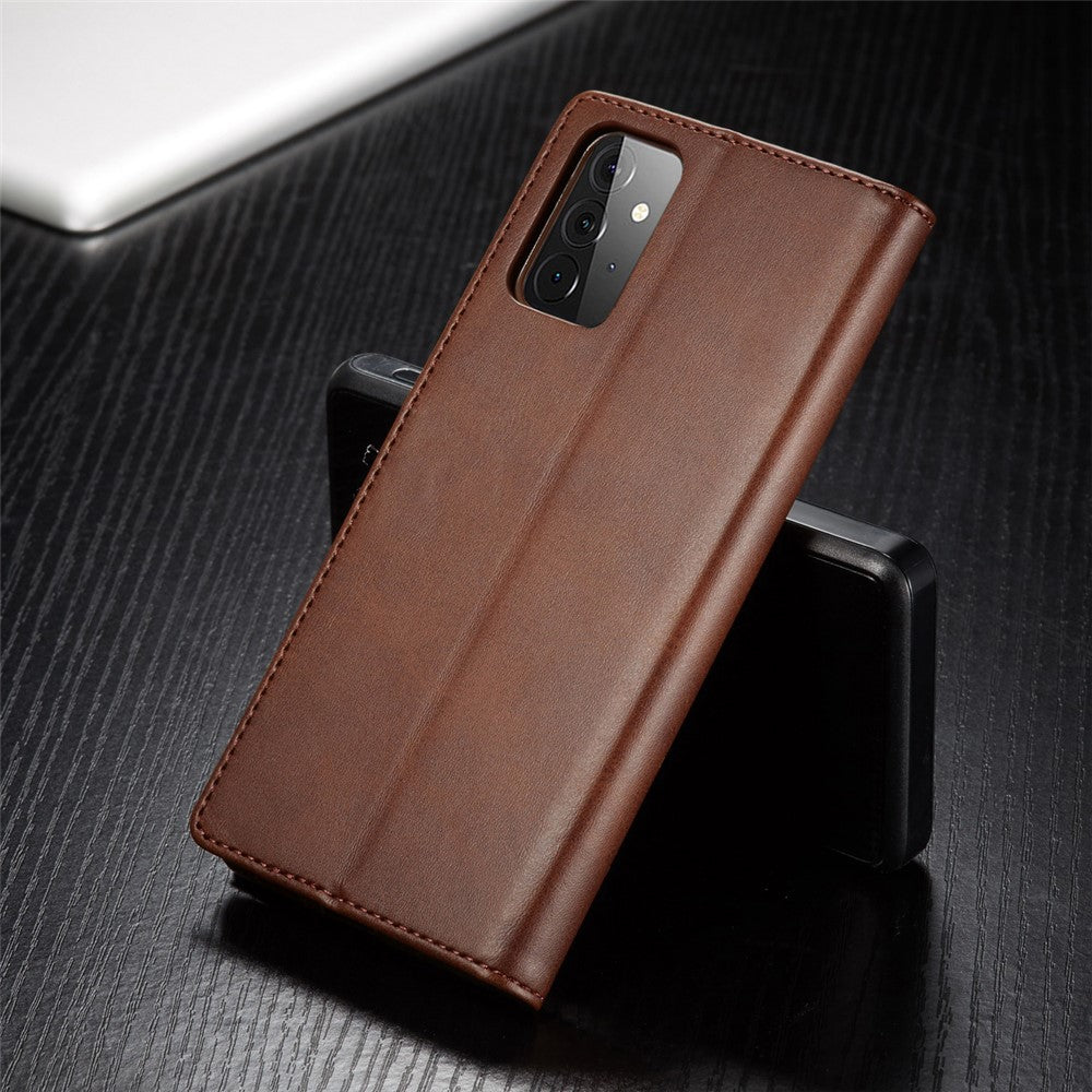 LC.IMEEKE Pung Stander Lædercover til Samsung Galaxy A72 5G Magnetisk Lukning Design Mobiltelefon Cover Etui
