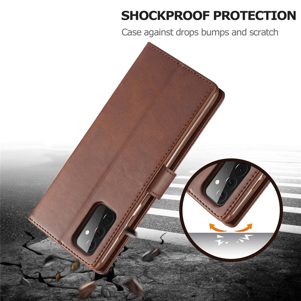 LC.IMEEKE Pung Stander Lædercover til Samsung Galaxy A72 5G Magnetisk Lukning Design Mobiltelefon Cover Etui
