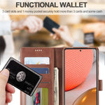 LC.IMEEKE Pung Stander Lædercover til Samsung Galaxy A72 5G Magnetisk Lukning Design Mobiltelefon Cover Etui