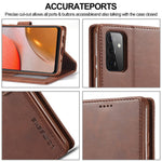 LC.IMEEKE Pung Stander Lædercover til Samsung Galaxy A72 5G Magnetisk Lukning Design Mobiltelefon Cover Etui