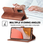 LC.IMEEKE Pung Stander Lædercover til Samsung Galaxy A72 5G Magnetisk Lukning Design Mobiltelefon Cover Etui