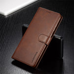 LC.IMEEKE Pung Stander Lædercover til Samsung Galaxy A72 5G Magnetisk Lukning Design Mobiltelefon Cover Etui