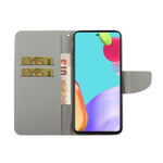 Mønsterprintet TPU + PU-læderpung med stander i krydstekstur og snor til Samsung Galaxy A52 4G/5G / A52s 5G