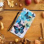 Mønsterprintet TPU + PU-læderpung med stander og lanyard til Samsung Galaxy A02s (164,2 mm)