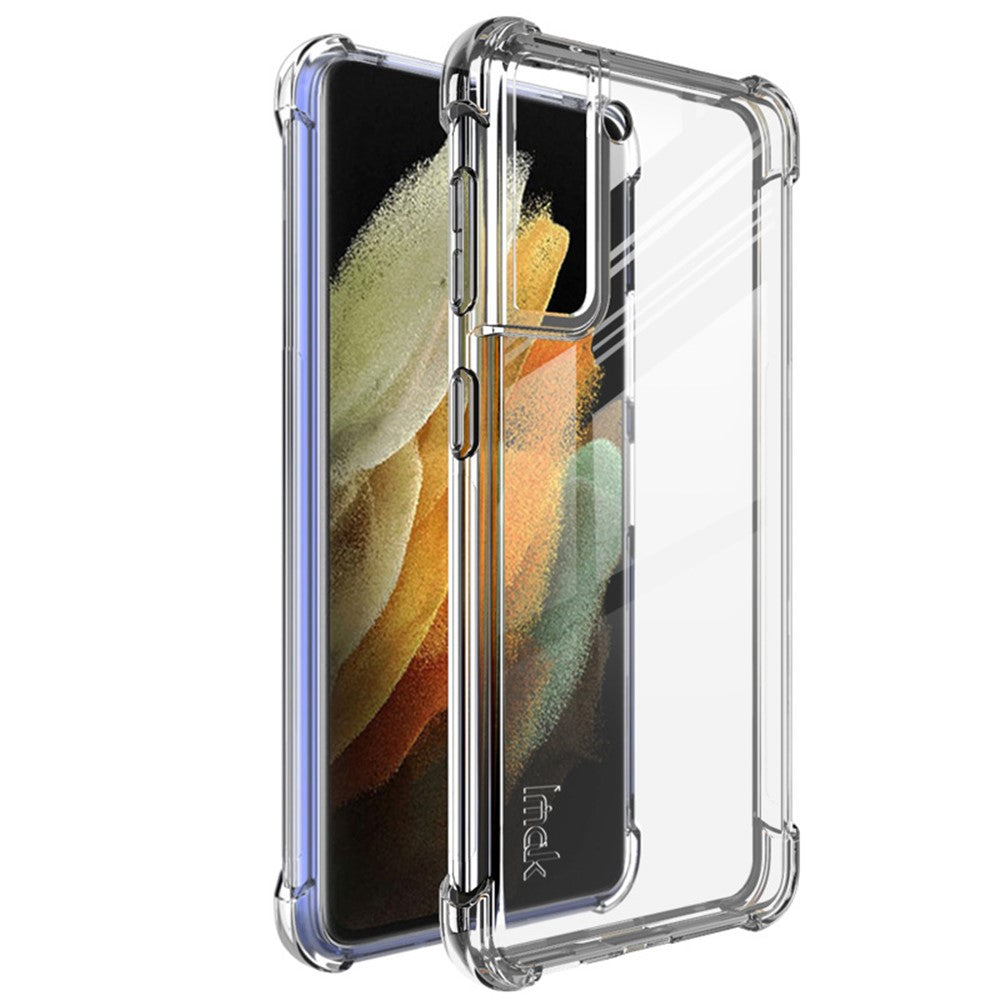 IMAK Airbag Drop Proof TPU Blødt Cover [med Skærmbeskytter] til Samsung Galaxy S21 4G/5G