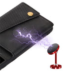 [Indbygget magnetisk bilplade] PU-læderbelagt TPU-skalcover med kickstand + kortlommer til Samsung Galaxy S21 Plus 5G