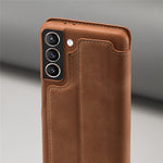 For Samsung Galaxy S21 4G/5G LC.IMEEKE Retro Style Protective Stand Leather Case with Card Holder