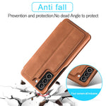 For Samsung Galaxy S21 4G/5G LC.IMEEKE Retro Style Protective Stand Leather Case with Card Holder