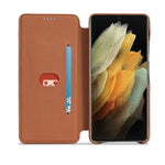 LC.IMEEKE Retro Style Protector Stand Leather Case with Card Holder for Samsung Galaxy S21 Ultra 5G