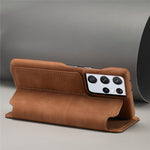 LC.IMEEKE Retro Style Protector Stand Leather Case with Card Holder for Samsung Galaxy S21 Ultra 5G