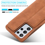 LC.IMEEKE Retro Style Protector Stand Leather Case with Card Holder for Samsung Galaxy S21 Ultra 5G
