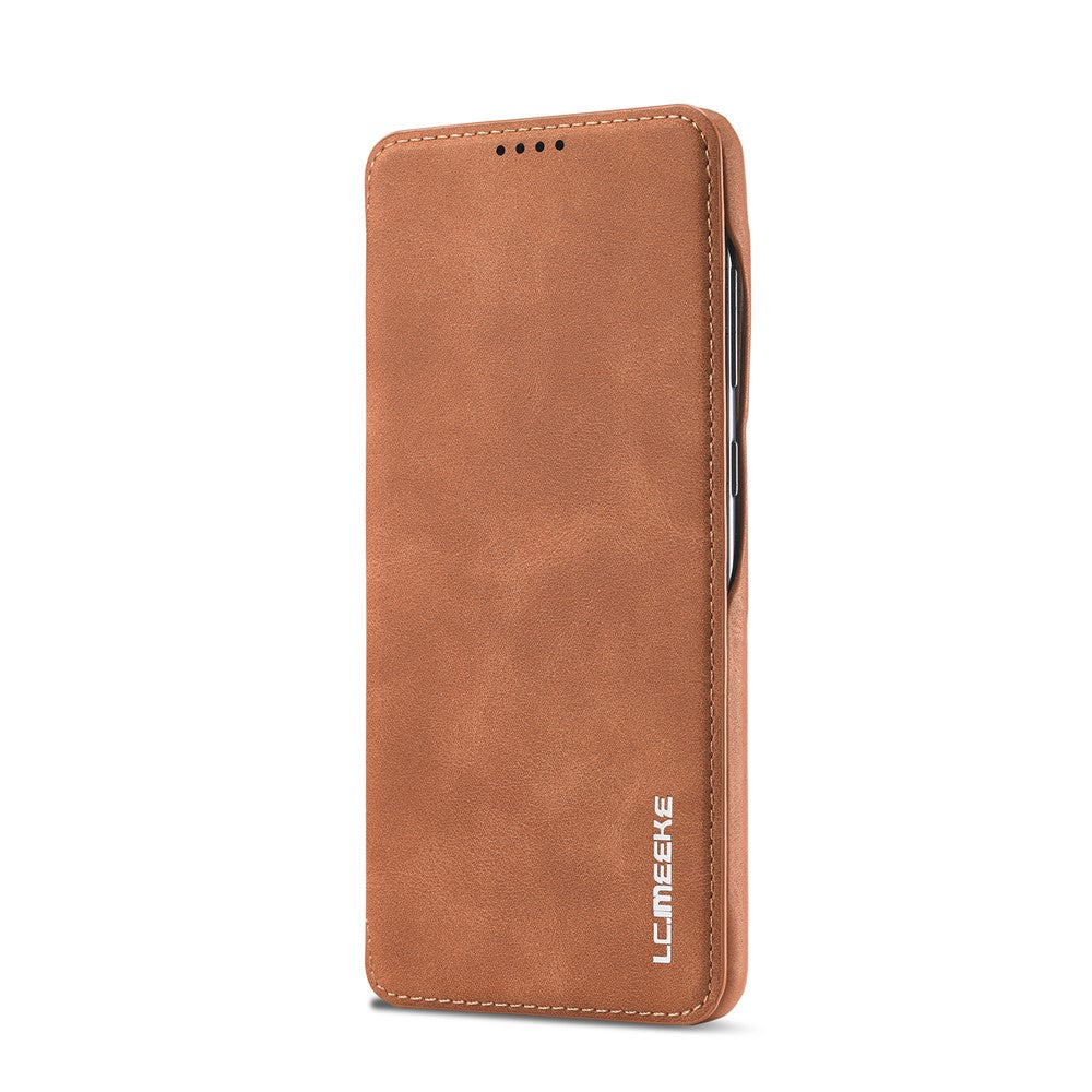 LC.IMEEKE Retro Style Protector Stand Leather Case with Card Holder for Samsung Galaxy S21 Ultra 5G