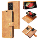 DG.MING For Samsung Galaxy S21 Ultra 5G Detachable 2-in-1 PC Cover Anti-scratch Split Leather Case